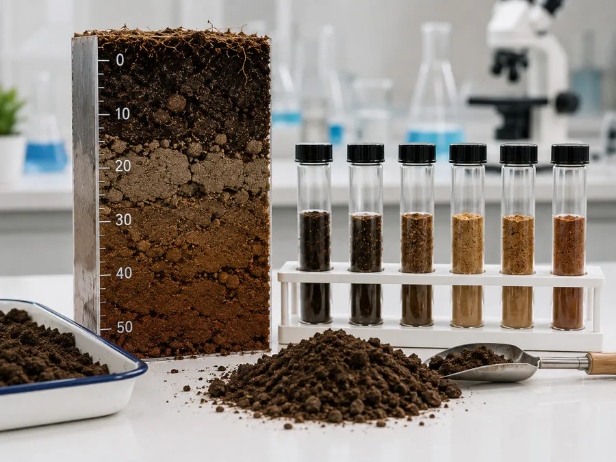 Muestra de suelo lista para análisis en el laboratorio de Agrolab, Jesús María